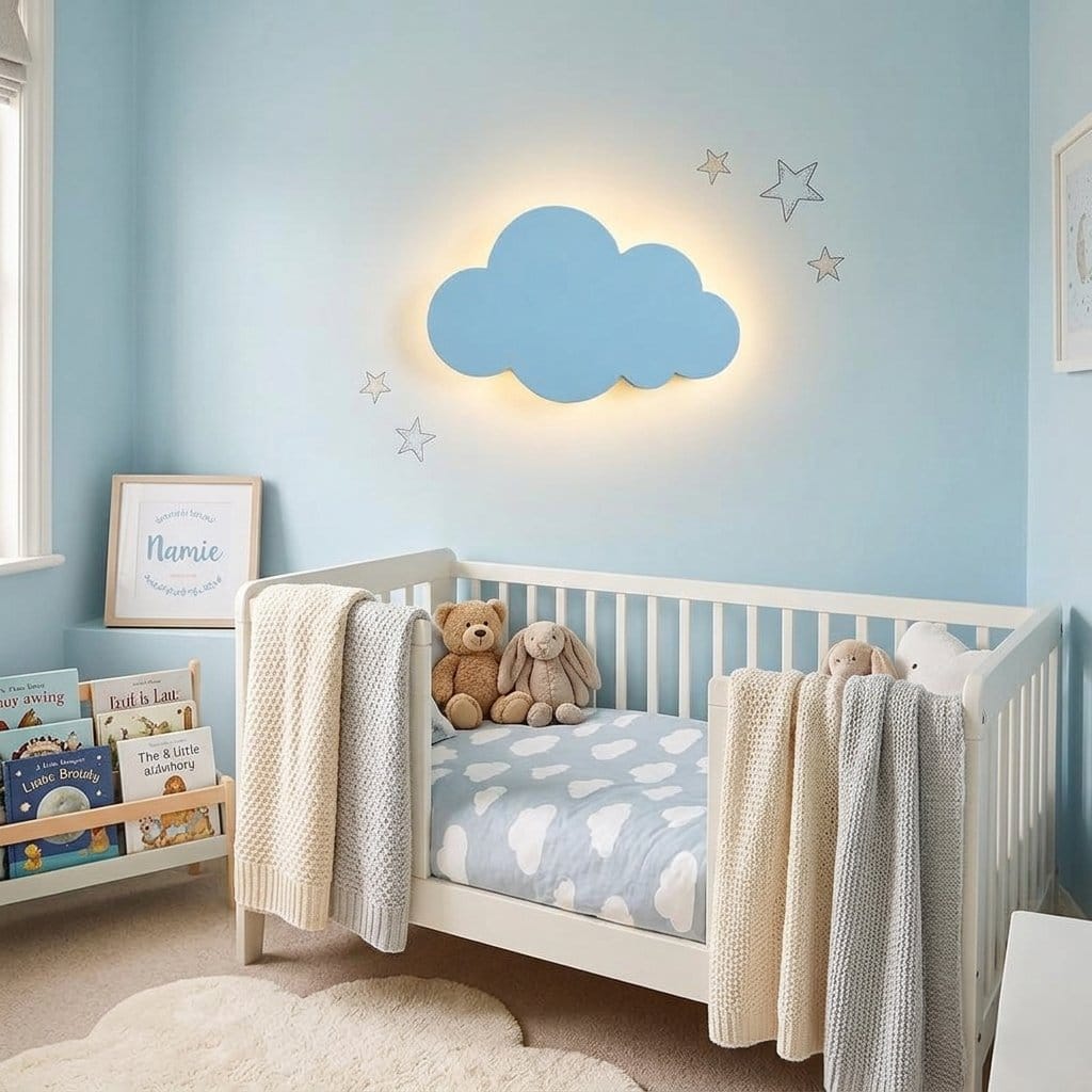 Applique murale chambre enfant nuage pastel | LED éclairage indirect | Intérieur style scandinave