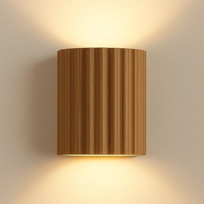 Applique murale chambre salon intérieur, résine cannelée | Double éclairage haut bas, style nordique moderne