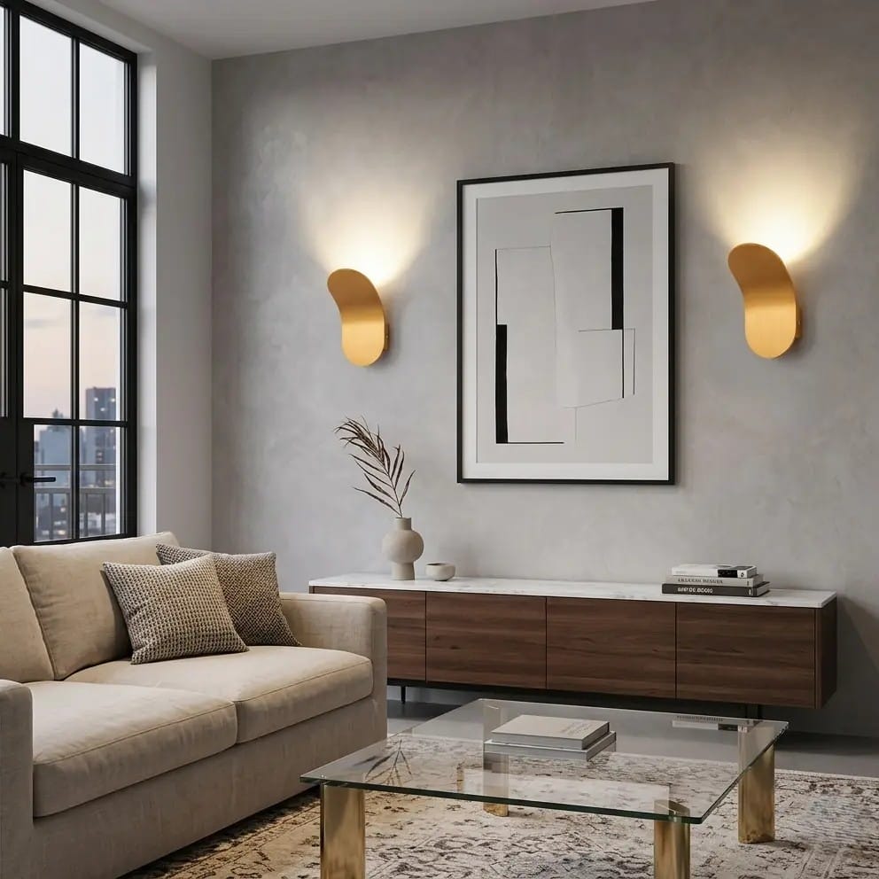 Applique murale design aluminium minimaliste | Chambre salon intérieur moderne, éclairage indirect