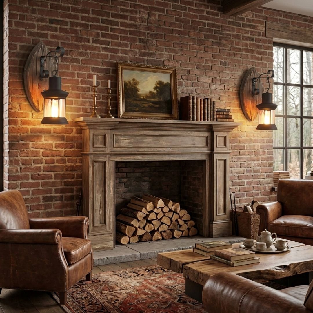 Applique murale intérieure bois vintage | Lanterne industrielle rétro