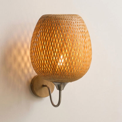 Applique murale en rotin de bambou tressé — Style bohème naturel