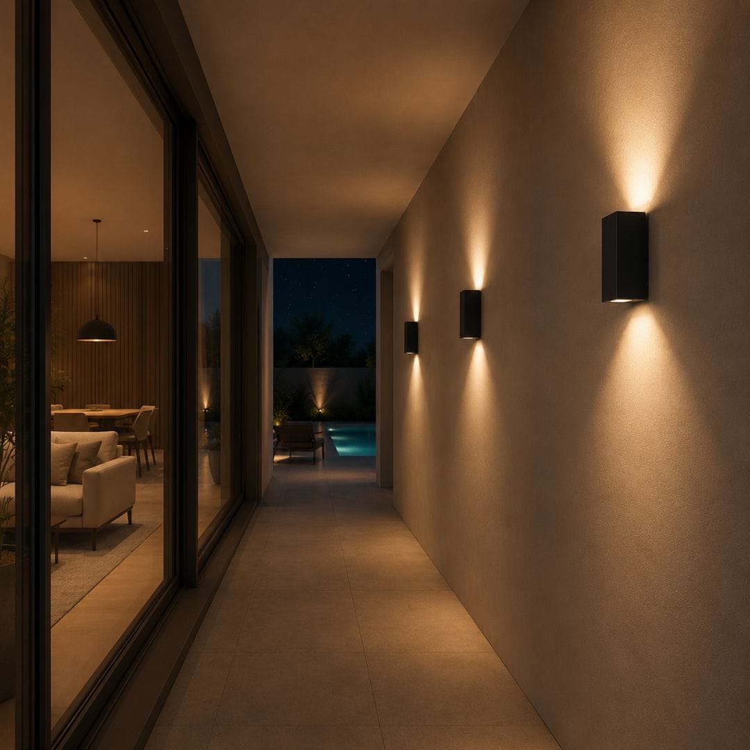 Applique murale extérieur - intérieur étanche LED, IP65 | Double éclairage haut bas, Jardin balcon façade