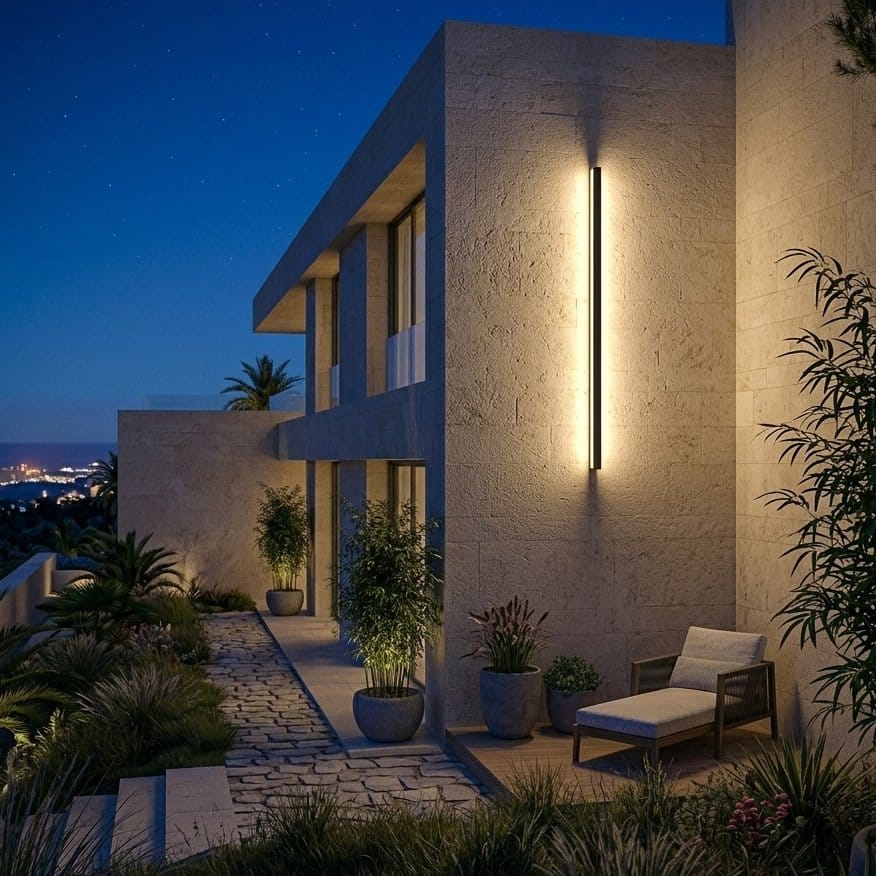 Applique murale extérieure étanche, barre LED aluminium IP65 | Bande lumineuse pour terrasse, jardin façade