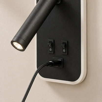 Applique murale liseuse LED orientable | Port USB intégré avec interrupteur | Chambre tête de lit intérieur
