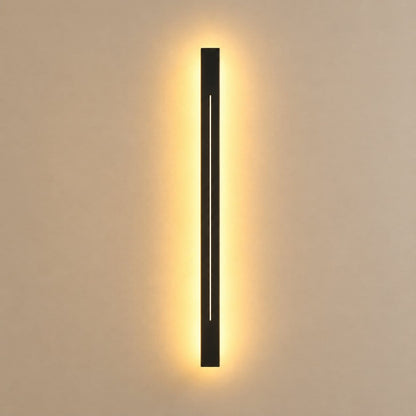 Applique murale noire LED acrylique, tube lumineux vertical 
