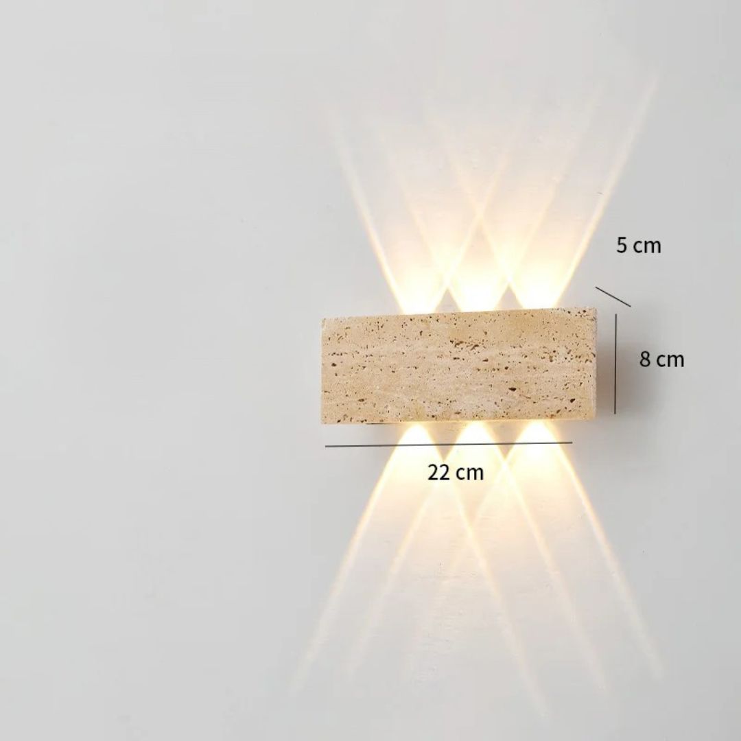 Applique murale pierre naturelle claire, LED | Extérieur et Intérieur