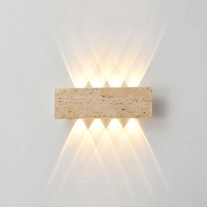 Applique murale pierre naturelle claire, LED | Extérieur et Intérieur