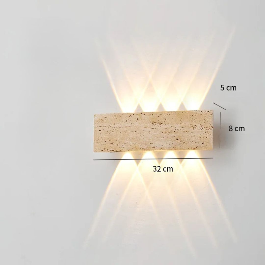 Applique murale pierre naturelle claire, LED | Extérieur et Intérieur