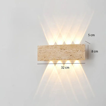 Applique murale pierre naturelle claire, LED | Extérieur et Intérieur