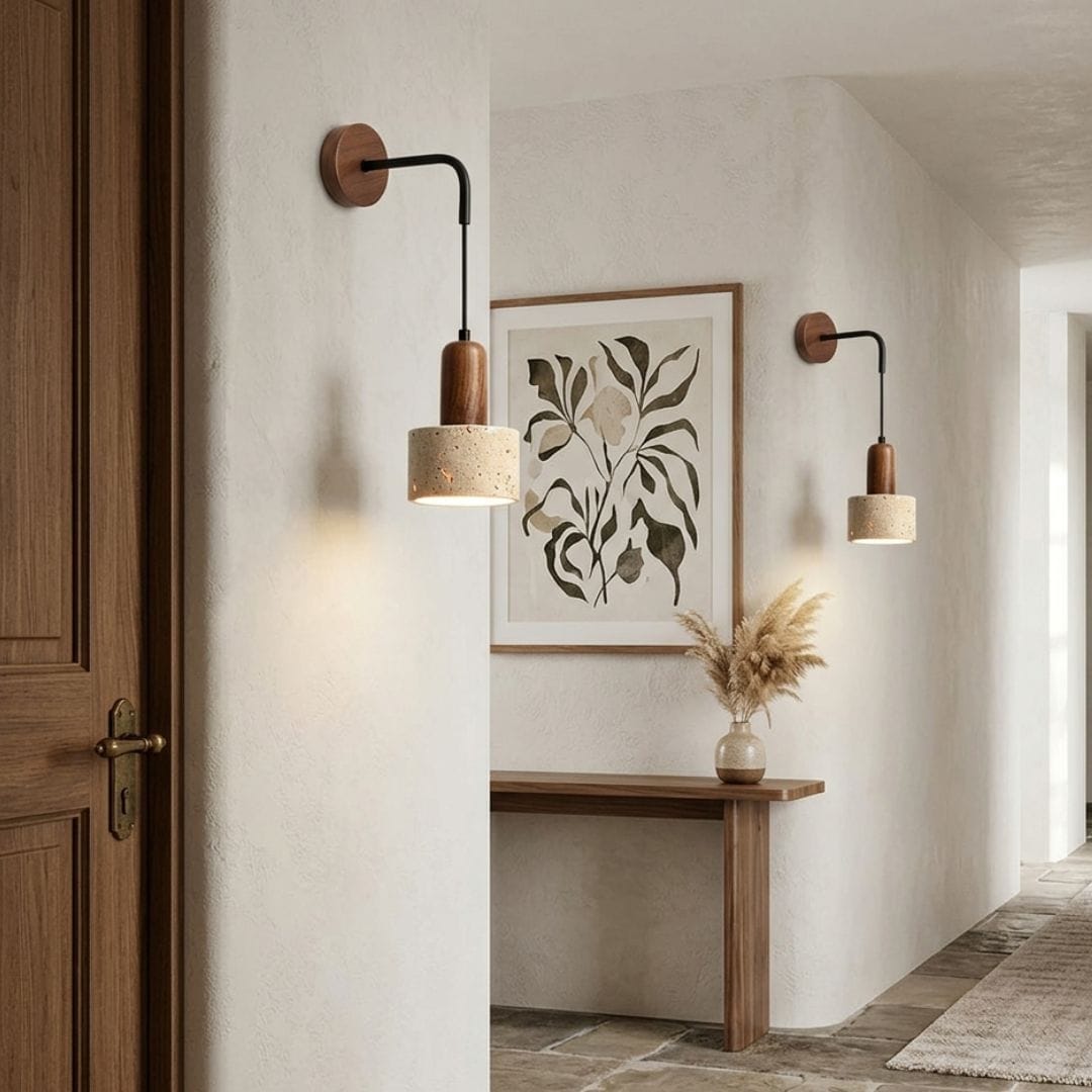 Applique murale pierre naturelle | Intérieur Wabi-Sabi, chambre, salon