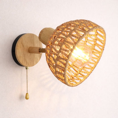 Applique murale rotin corde chanvre — Style campagne tressé