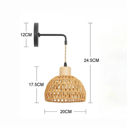 Applique murale rotin tressé, intérieur | Style maison de campagne