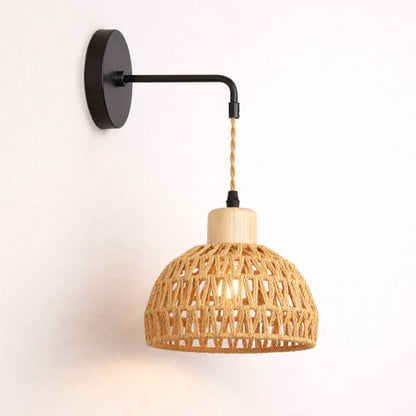 Applique murale rotin tressé, intérieur | Style maison de campagne
