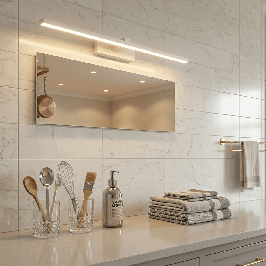 Applique murale salle de bain miroir barre LED Lumière blanche | Aluminium Design moderne intérieur