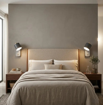 Applique murale spot métal | LED rotatif avec interrupteur | Liseuse chambre tête de lit intérieur nordique
