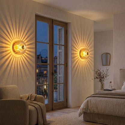 Applique murale verre style Bauhaus | LED rétro nordique, intérieur