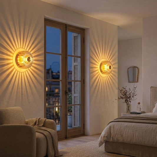 Applique murale verre style Bauhaus | LED rétro nordique, intérieur