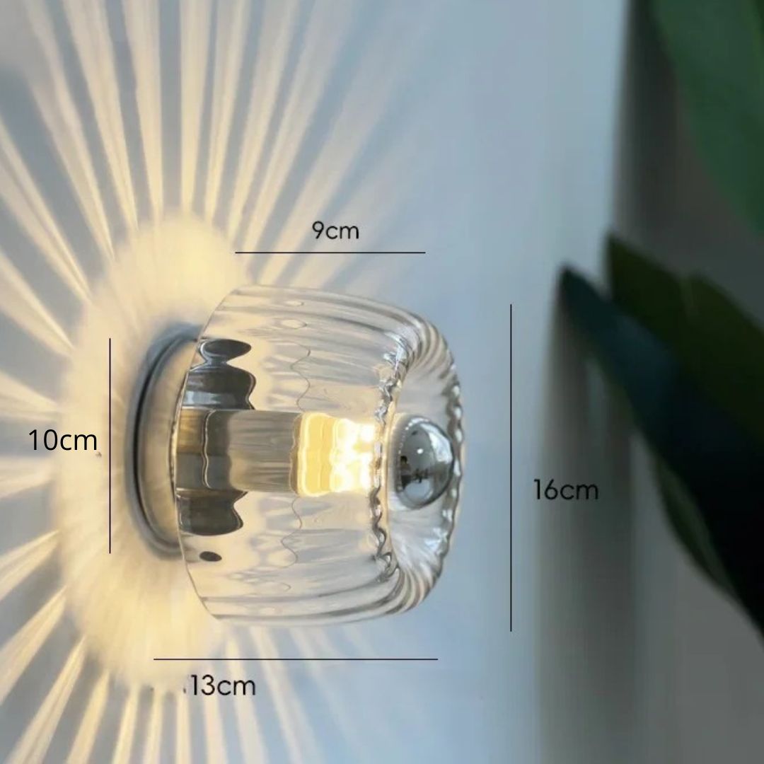 Applique murale verre style Bauhaus | LED rétro nordique, intérieur