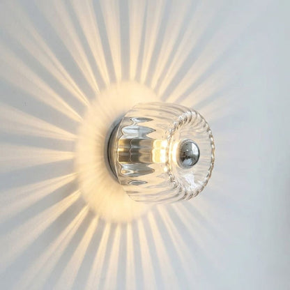 Applique murale verre style Bauhaus — LED rétro nordique