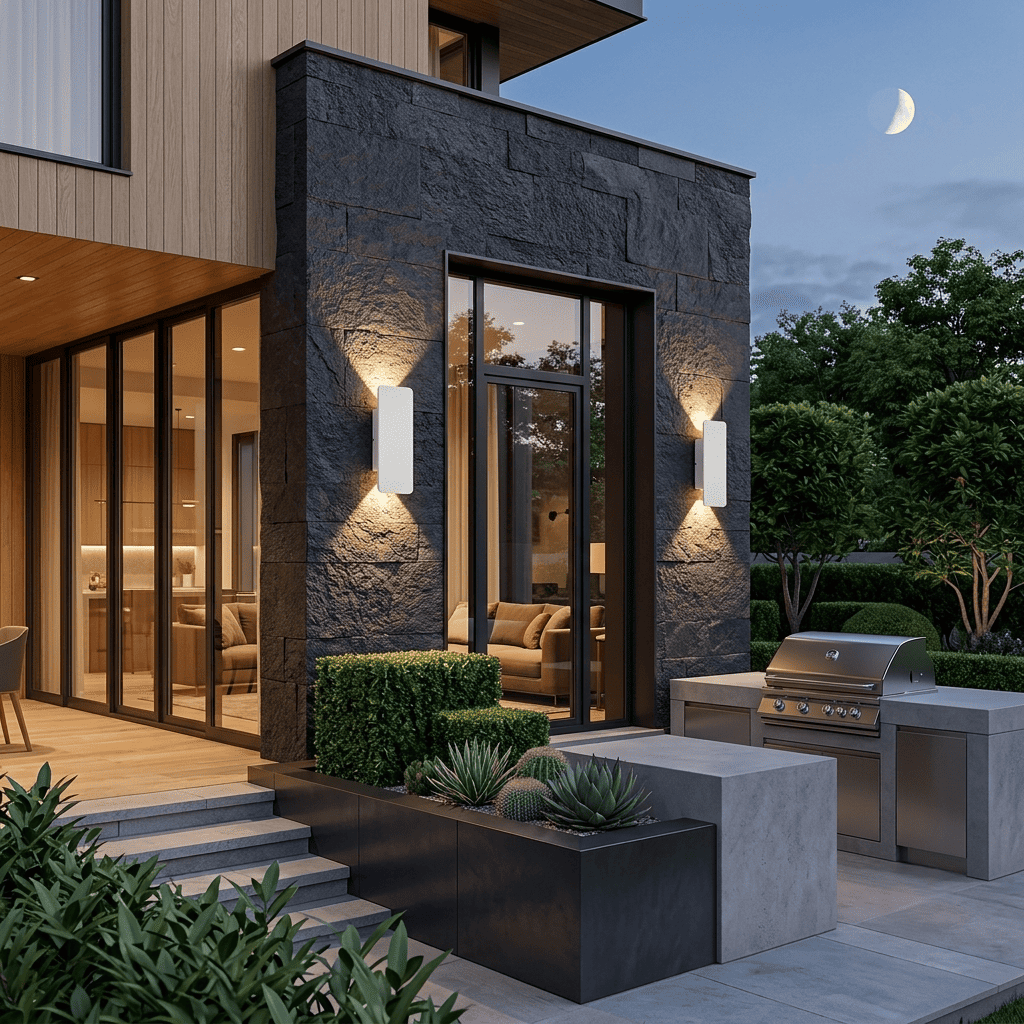 Applique murale Extérieur intérieur aluminium rectangle IP65, Double éclairage | LED étanche, Jardin façade balcon