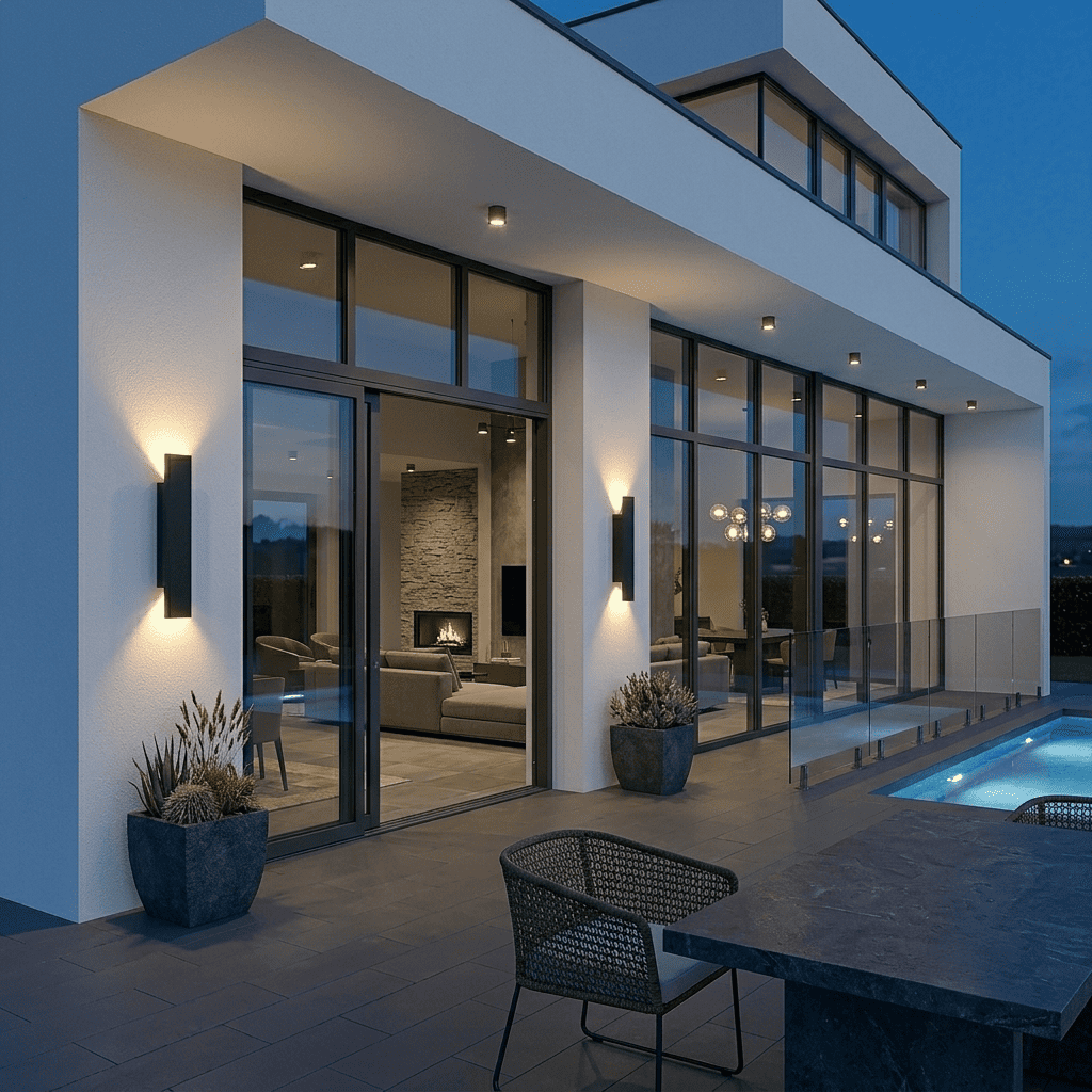 Applique murale Extérieur intérieur aluminium rectangle IP65, Double éclairage | LED étanche, Jardin façade balcon