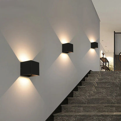 Applique murale aluminium LED | Double éclairage haut bas | Extérieur intérieur étanche IP65, jardin balcon façade