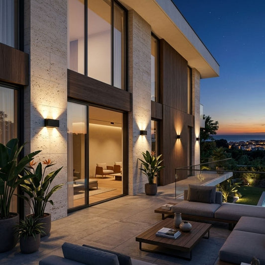 Applique murale aluminium LED | Double éclairage haut bas | Extérieur intérieur étanche IP65, jardin balcon façade