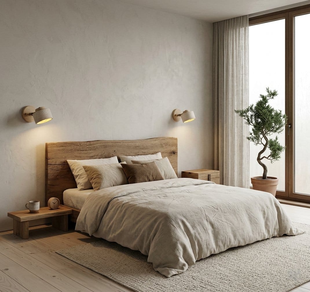 Applique murale chambre, tête de lit, couloir | Orientable, pierre