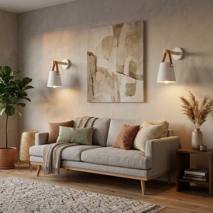 Applique murale intérieur Scandinave, bois naturel | Câblage apparent