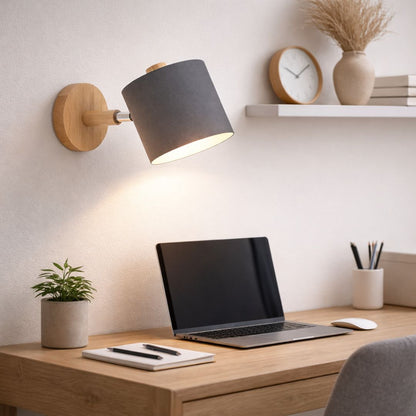 Applique murale intérieure, Bois Scandinave | Abat - jour réglable