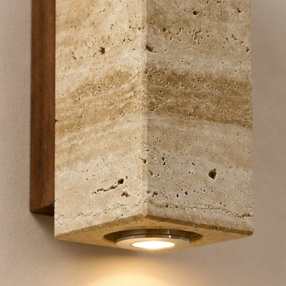 Applique murale pierre naturelle LED | Design Wabi-Sabi, intérieur salon & chambre