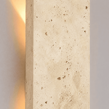 Applique murale pierre naturelle rectangle LED IP65 | Double éclairage | Extérieur intérieur étanche | Jardin façade, balcon