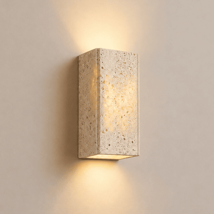 Applique murale pierre naturelle wabi-sabi, LED éclairage indirect | Chambre salon couloir intérieur