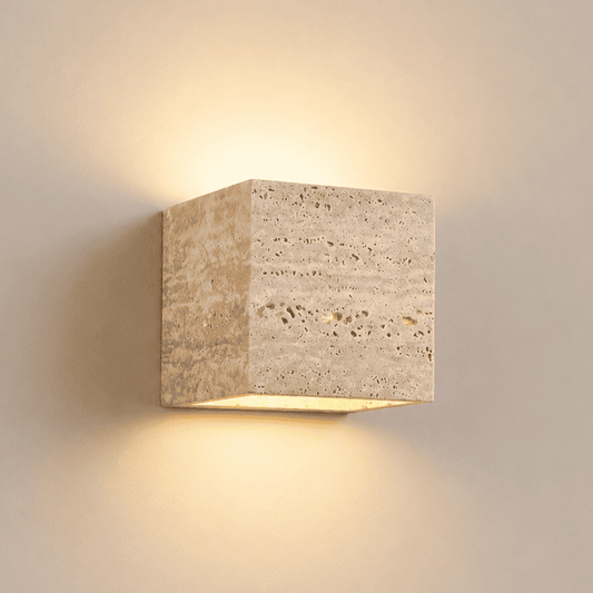 Applique murale pierre naturelle wabi-sabi, LED éclairage indirect | Chambre salon couloir intérieur