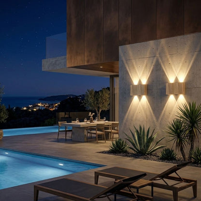 Applique murale pierre naturelle claire, LED | Extérieur et Intérieur