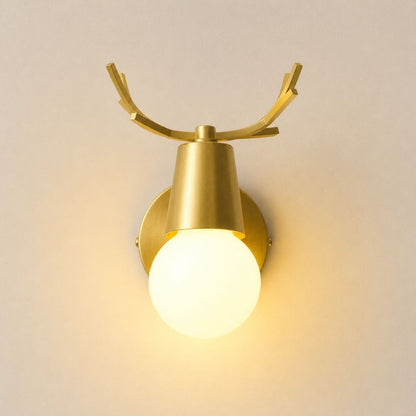 Applique murale dorée, Chambre enfant, Ramure cerf métal, | Intérieur nordique