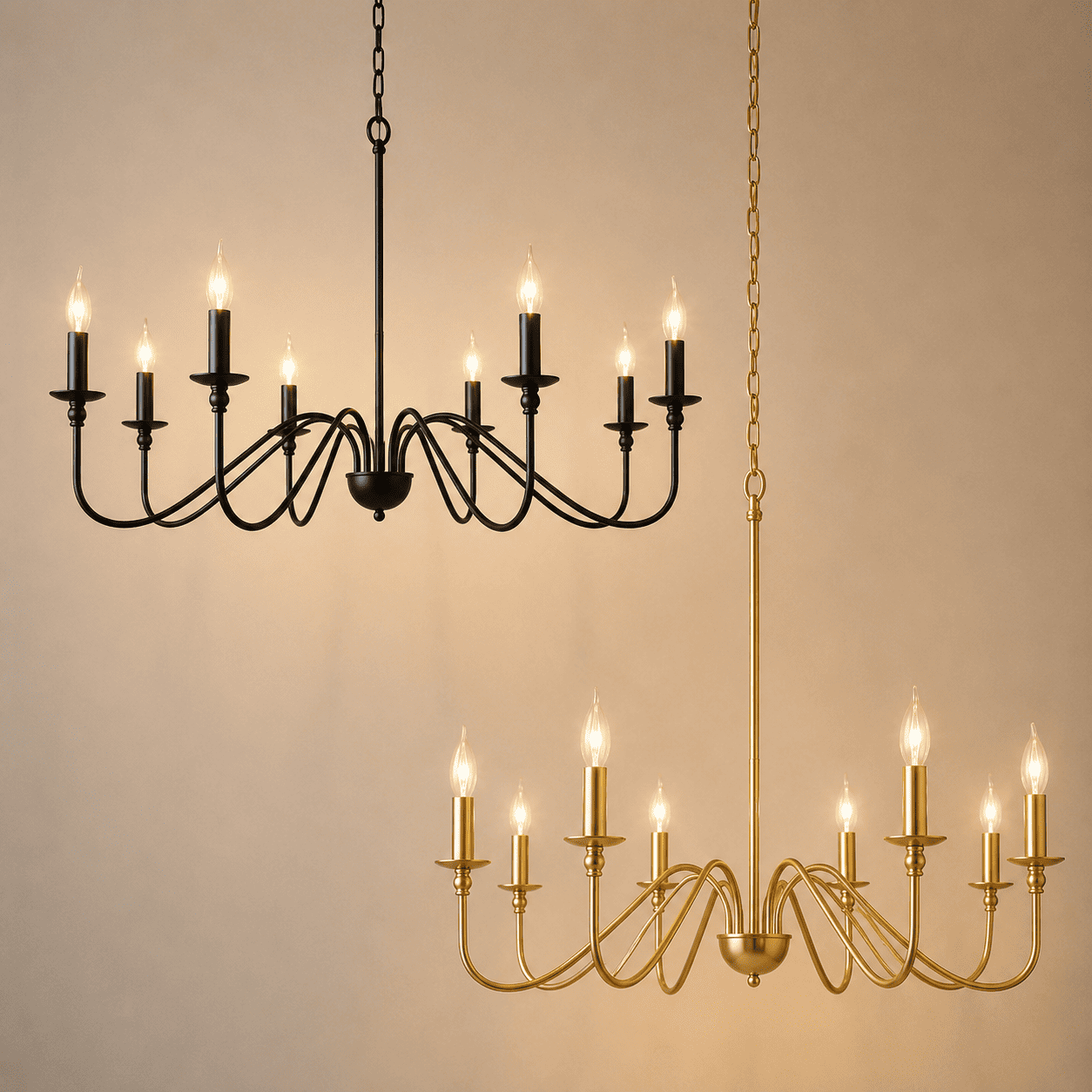 Lustre chandelier, suspension métal de style américain vintage