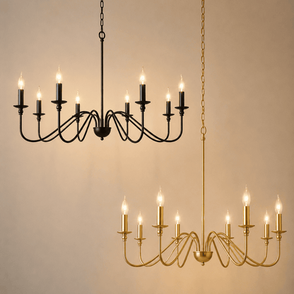 Lustre chandelier, suspension métal de style américain vintage