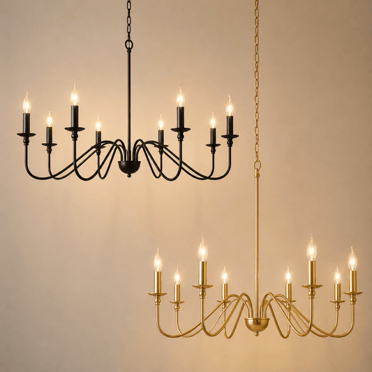 Lustre chandelier, suspension métal de style américain vintage