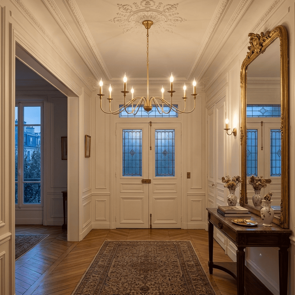 Lustre chandelier, suspension métal de style américain vintage | Salon salle à manger intérieur