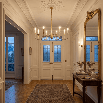 Lustre chandelier, suspension métal de style américain vintage | Salon salle à manger intérieur