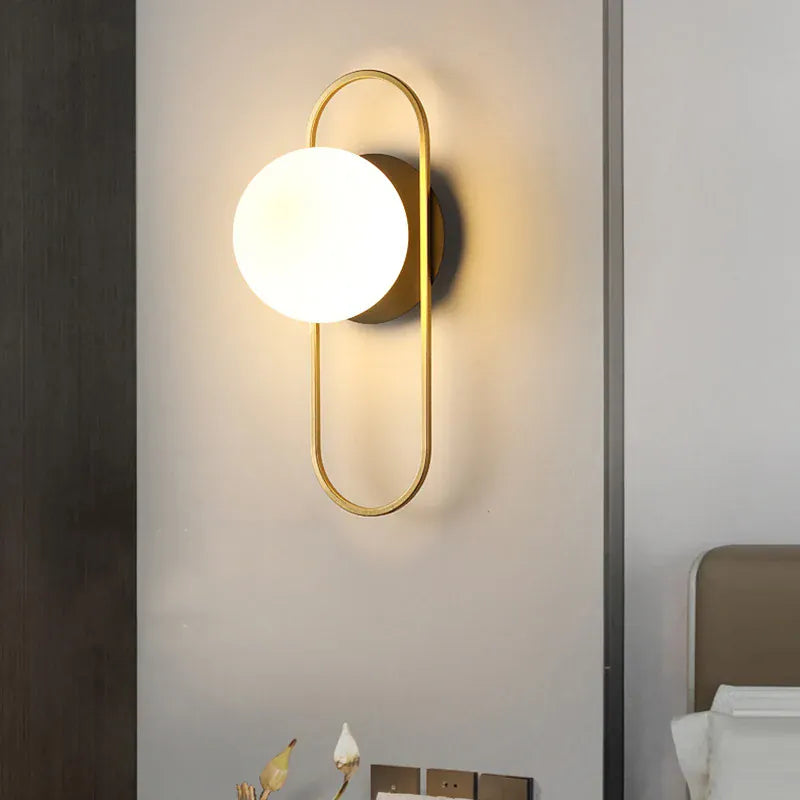 Applique murale boule en verre, style laiton moderne | Intérieur