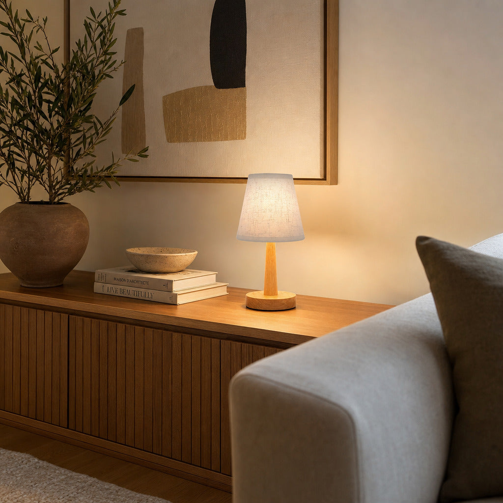 Lampe de Chevet en Bois naturel | Tronc clair, Style Japonais