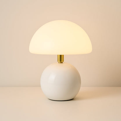 Lampe de chevet moderne Champignon, base céramique | Intensité réglable, alimentation USB