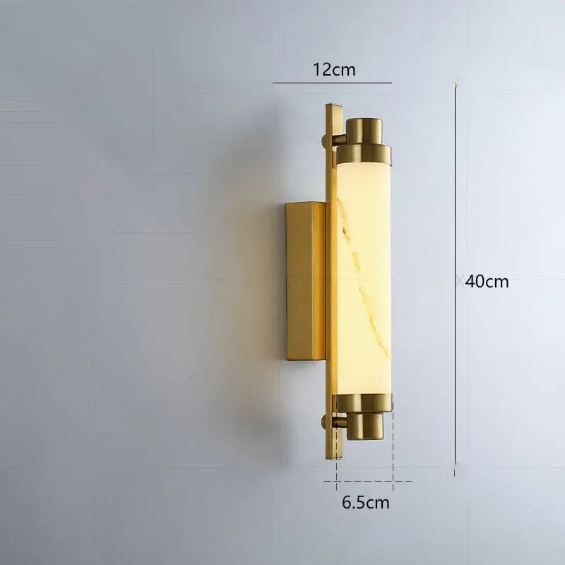 Applique murale barre verticale marbre artificiel métal | Chambre salon escalier intérieur luxe moderne