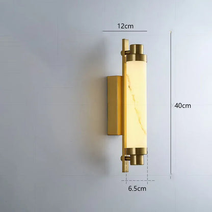Applique murale barre verticale marbre artificiel métal | Chambre salon escalier intérieur luxe moderne