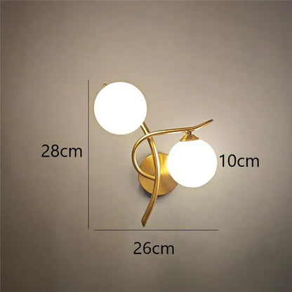 Applique murale boule de verre, intérieur moderne | Double globe LED