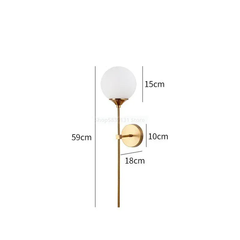Applique murale verre design laiton moderne, intérieur salon, couloir, chambre | LED, orientable
