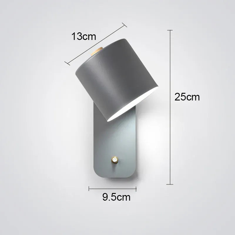 Applique murale spot métal | LED rotatif avec interrupteur | Liseuse chambre tête de lit intérieur nordique