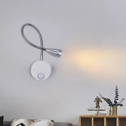 Applique murale LED orientable pour tête de lit, chambre, bureau | Liseuse col de cygne interrupteur intégré